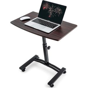 Ergonomische Laptoptafel Op Wielen - Groot Tafelblad - Mobiele Laptop Statafel - Hoogte Verstelbaar - Notebook Standaard Houder - Zwart