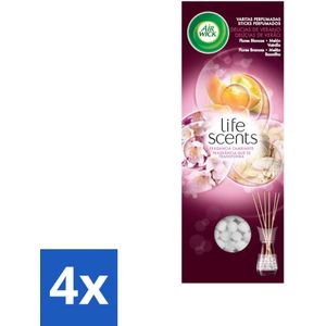 Air Wick - Life Scents - Geurstokjes - Zalige zomer - Witte Bloemen & Meloen - 40 ml - Voordeelverpakking - 4 stuks