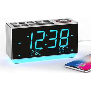 Dubbele wekker met FM-radio, Bluetooth-luidspreker en LED-display