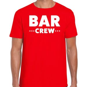 Bellatio Decorations Bar Crew t-shirt voor heren - personeel/staff shirt - rood XL