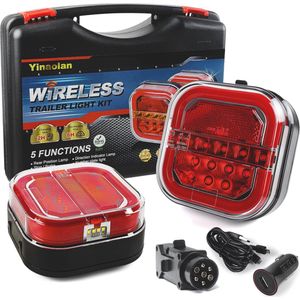 Magnetische Draadloze LED Trailer Achterlichten Set - Waterdichte, Oplaadbare 12/24V Rem- En Richtingaanwijzerlampen Voor Caravan, Vrachtwagen En RV (ECE Goedgekeurd)
