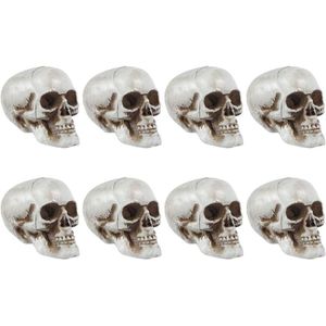 Halloween enge rekwisieten - 8 stuks kleine schedels model nep schedel decor voor feest - mini schedels realistisch speelgoed beeldje grap prop