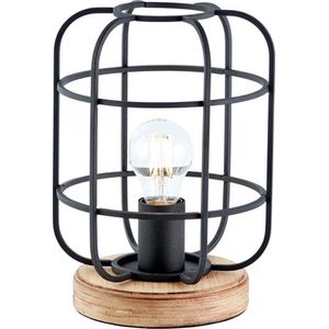 Brilliant Gwen - Tafellamp - E27 max 1x40W - Zwart/Hout