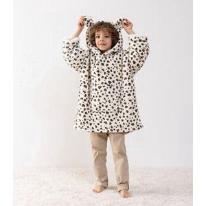 Hoodie deken - snuggle - kind - luipaard - one size - tm 10 jaar -cadeauverpakking