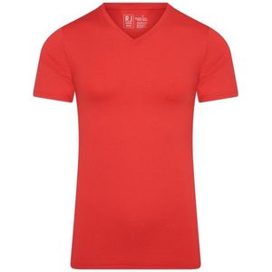 RJ Bodywear Pure Color T-shirt (1-pack) - heren T-shirt met V-hals - rood - Maat: L
