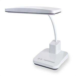 GreenBuys Daglichtlamp Bureaulamp Tafellamp - Led - 3 Licht Standen - Dimbaar - 10.000 LUX - USB Oplaadbaar - Draaibaar en Kantelbaar - Hobby lamp - Wit