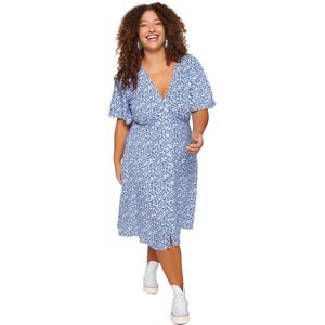 Trendyol Marineblauwe Jurk Met Geweven Bloemen Tbbss23Ah00101