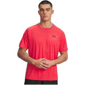 Under Armour - Tech Textured - T-shirt - Rood - Korte Mouwen