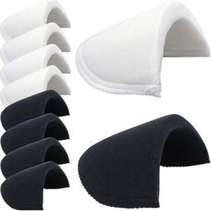 Schouderpads schuim schoudervullingen voor dames en heren - blazer jassen pak mantels colbert kleding naai-accessoires - set van 4 paar (2 paar zwart en 2 paar wit)
