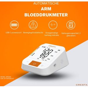 Cresta - BPA350 - Bloeddrukmeter - Bovenarm - Klinisch Gevalideerd