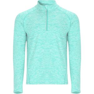 Heather Mint groen sportshirt van technisch weefsel met raglanmouwen en halve rits, reflecterende details model Melbourne maat XXL