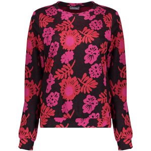 Geisha T-shirt Tshirt Met Lange Mouwen M43890 70 000999 Black/red/fuchsia Dames Maat - XS