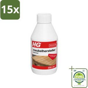 15 x HG Meubelhersteller Licht Hout 250 ml - Grootverpakking - Meubelhersteller - Houtverzorging - Krassen Verwijderen - Vlekken Verwijderen - Meubels Opknappen