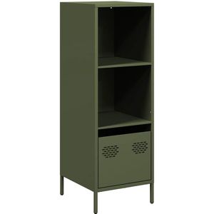 vidaXL Hoge kast staal olijfgroen 35x39x103,5 cm Hoge Kast - Metalen Kast - Opbergkast - Boekenkast - Entree Kast