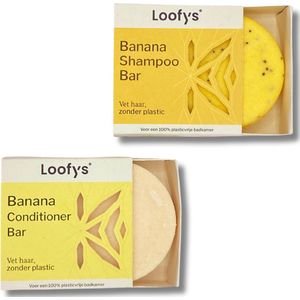 Shampoo en Conditioner - Voordeelverpakking - Geel/Banana Shampoo Bar voor Normaal tot Vette Hoofdhuid - 100% Vegan, Plasticvrij & Dierproefvrij