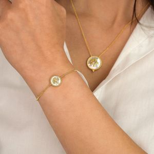 Engelsrufer - Armband - 925 Zilver - Levensboom - Goud - Parelmoer Wit