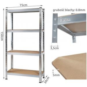 Isotrade Boutloos opbergrek - werkbank - gegalvaniseerd staal - 150x75x30