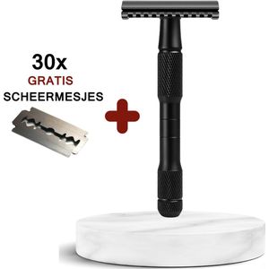 Safety Razor - Midnight Black - Scheermes - 30x RVS - Klassiek - Aluminium