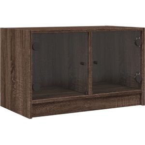 VidaXL-Tv-meubel-met-glazen-deuren-68x37x42-cm-bruineikenkleurig