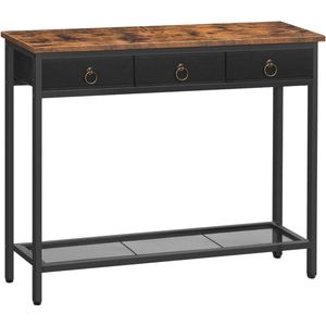 Bijzettafel - Woonkamer - Smalle Consoletafel - Haltafel - Kleine Tafel - 100 cm x 25 cm x 80 cm - Rustiek Bruin