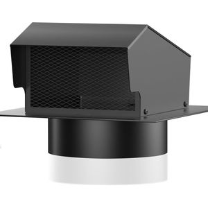 Afneembare dakbeluchter DN150 voor dakdroger - ventilatiekap huizen - 150 mm ventilatie verzinkt staal - zwart met schokdemper