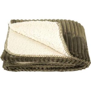 Zest - Fleecedeken - Heerlijk zacht - Vacht Rib Taupe 125 x 150 cm