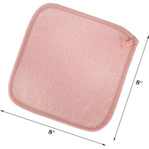 Premium microvezel fleece doek om makeup te verwijderen en uw gezicht te reinigen - hypoallergeen en chemicaliënvrij - 4-pack - licht koraal - 20 x 20 cm