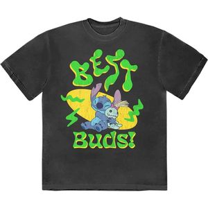 Disney Lilo & Stitch - Stitch Best Buds Heren T-shirt - S - Zwart