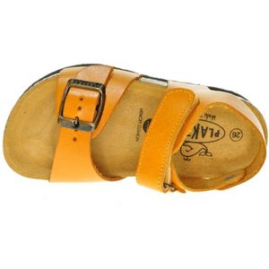 Plakton Lederen Sandaal Mosterdkleur Met Velcro maat 24