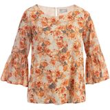 usha - Blouse - Crêpestof - Floral Print - Trompetenärmel