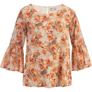 usha - Blouse - Crêpestof - Floral Print - Trompetenärmel