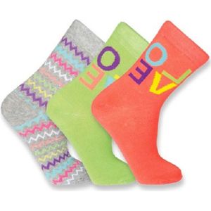 Kinderen sokken liefde - met Elastan - prijs per 3 assortie