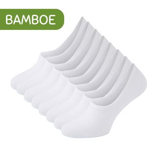 Sokjes.nl ® - Sneakersokken - maat 39/42 - 8 paar - onzichtbare sneakersokken - anti-slip hak - no show - wit
