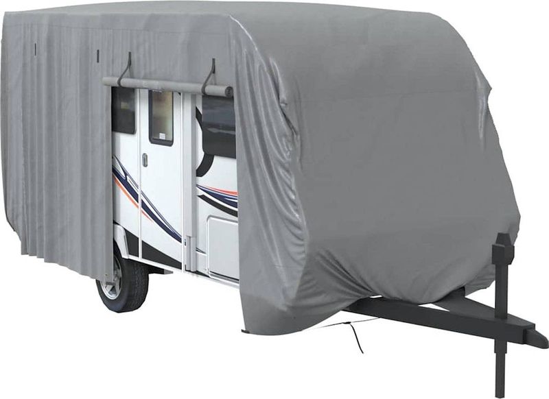 vidaXL - Caravanhoes - 610x250x220 - cm - vliesvlies - grijs