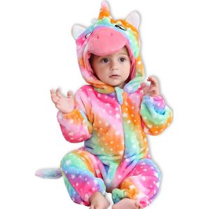 Unicorn Kleuter Verkleedpak – Peuter Dieren Kostuum – Onesie Kinderen 2-4 Jaar – Flanel – Voor Carnaval, Sinterklaas Cadeau – Jongen & Meisjes – Pyjama of Boxpak – Kruippak – Perfect Cadeau voor Kerstmis – Comfortabel & Zacht - Regenboog