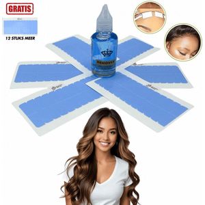 Guardian Beauty Ultra Hold Veter - Pruikentape - Ultra Hold Veter - Blauw - 60 stuks + 12 stuks Gratis - Met Pruik Tape Verwijderaar - 30ml - Haar Extensions