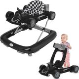 ib style® Loopstoel Babywalker - Baby Loopwagen - Looptrainer - 2-in-1 Racer - Hoogte verstelbaar - Met Geluidseffecten - Little Speedster - Zwart
