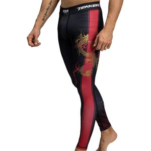 Venum x Tekken 8 Marshall Law Sportlegging Spats Zwart Rood Goud - S