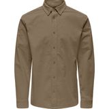 Only & Sons - ONSMICHAEL - Overhemd - Bruin - Corduroy - Lange Mouw