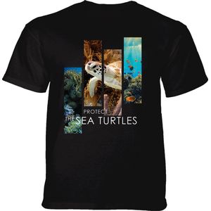 T-shirt Protect Sea Turtle Split Portrait Black L