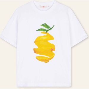 Oilily - Tregular short sleeves jersey crew top - Wit - XS