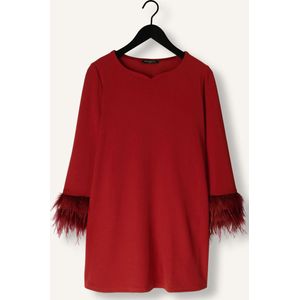 Ana Alcazar Dress Feathers Dames - Jurk - Rood - Maat 34