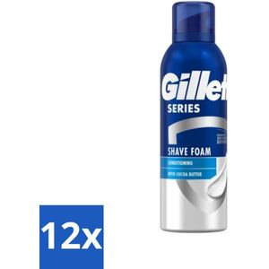 Gillette - Series - Scheerschuim - Met Cacaoboter - 250 ml - Voordeelverpakking - 12 stuks