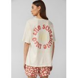 Q/S designed by - T-shirt - Ecru - Met Print Op De Achterkant