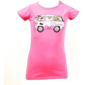 Vinrose Meisjes T-Shirt - BUS - Hot Pink - 74/80