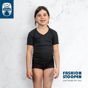 HL Tricot - Hemd Korte mouw Michelle zwart - Maat 104 - Meisjes - ZWART -
