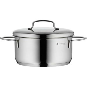 WMF Kookpot Koekenpan Inductie 16cm Klein Metalen Deksel 1,5l Mini Roestvrij Staal, Pan + steelpan, Zilver