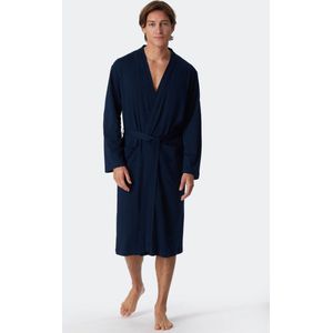 SCHIESSER Essentials badjas - heren badjas fine interlock donkerblauw