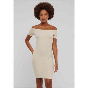 Urban Classics - Off Shoulder Rib Korte jurk - 5XL - Beige