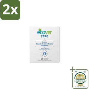 Ecover - Waspoeder Universal Zero - Zonder geurstoffen - 1,2 kg - Voordeelverpakking - 2 stuks - Wasmiddel - Biologisch afbreekbaar